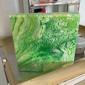Custom green watercolor canvas painting